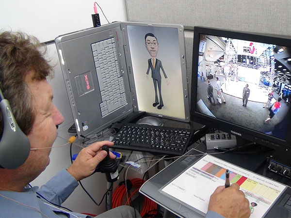 Gary Jesch, founder of CHOPS, at his 3D Digital Puppeteer system